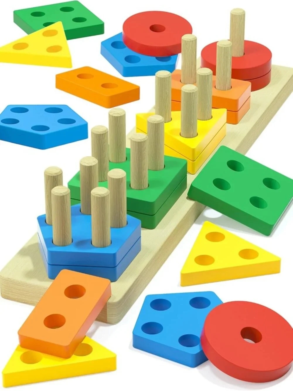 Montessori Wooden Shape Sorter Toy for Toddlers 1-3, Learning Puzzle Gift for